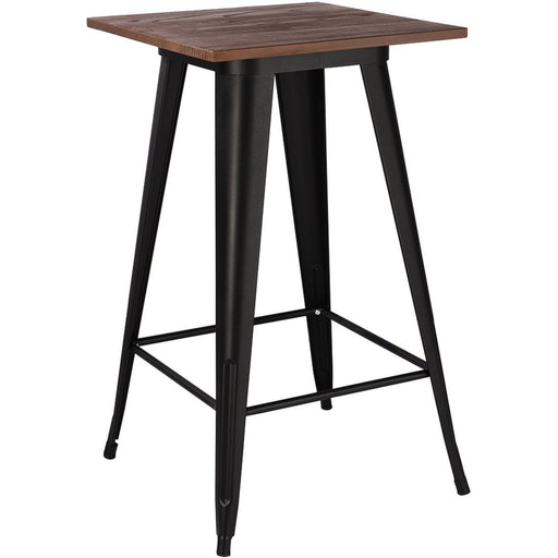 High Bar Table 600x600mm Indoors Black & Pine |  WW174 Makfry