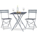 Folding Bistro Set Table & 2 Chairs Grey |  WW178GREY Makfry
