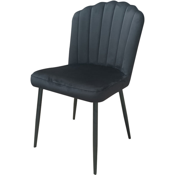 Velvet Dining Chair Black & Metal |  WW189