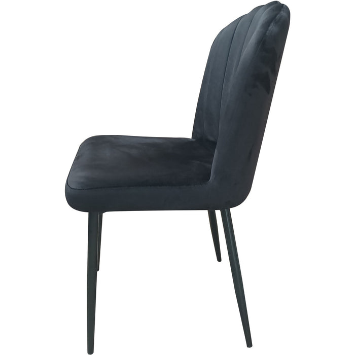 Velvet Dining Chair Black & Metal |  WW189