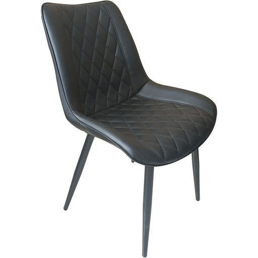 Side Dining Chair PU leather seat Black |  WW198 Makfry