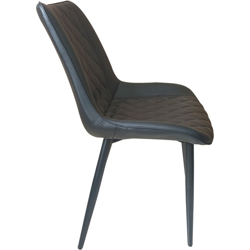 Side Dining Chair PU leather seat Black |  WW198 Makfry