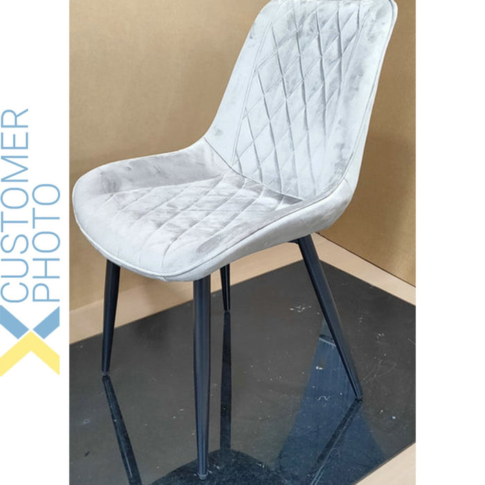Side Dining Chair Velvet seat Beige |  WW198BEIGE Makfry
