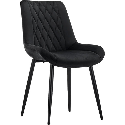 Side Dining Chair Velvet seat Black |  WW198BLACKVELVET Makfry