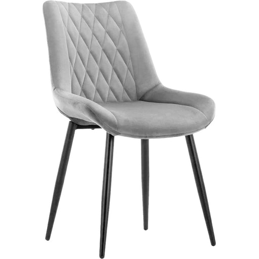 Side Dining Chair Velvet seat Light Grey |  WW198LIGHTGREY Makfry