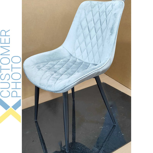 Side Dining Chair Velvet seat Light Grey |  WW198LIGHTGREY Makfry
