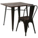Bistro Table Pine wood top 800x800mm Indoors |  WW265PINE Makfry