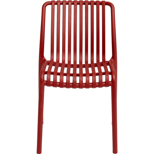 Bistro Dining Chair Plastic Red Indoors & Outdoors |  WW6076RED Makfry