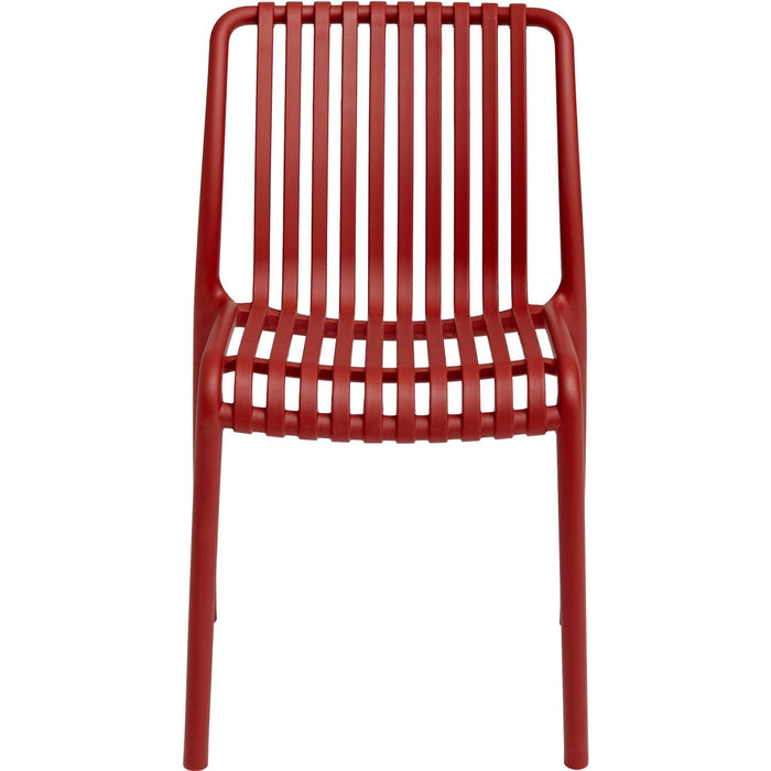 Bistro Dining Chair Plastic Red Indoors & Outdoors |  WW6076RED Makfry
