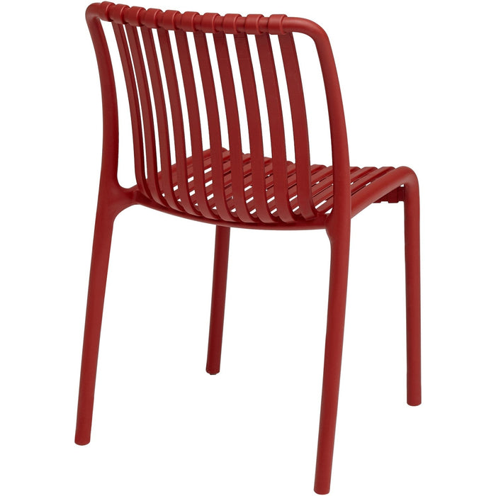 Bistro Dining Chair Plastic Red Indoors & Outdoors |  WW6076RED Makfry