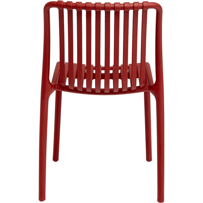 Bistro Dining Chair Plastic Red Indoors & Outdoors |  WW6076RED Makfry