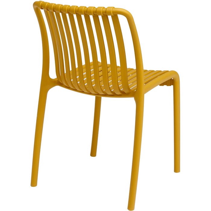 Bistro Dining Chair Plastic Yellow Indoors & Outdoors |  WW6076YELLOW Makfry