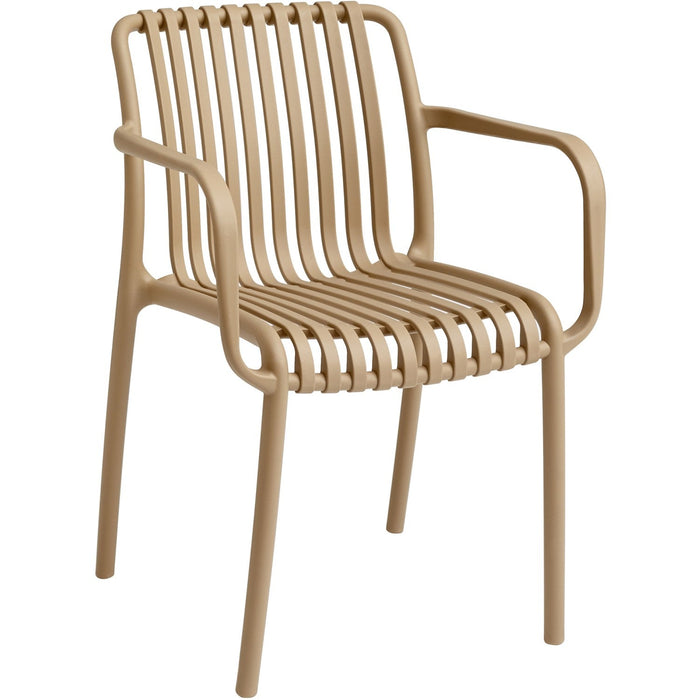 Bistro Dining Chair Plastic Beige Indoors & Outdoors |  WW6077BEIGE Makfry