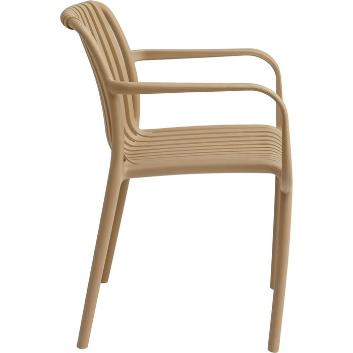 Bistro Dining Chair Plastic Beige Indoors & Outdoors |  WW6077BEIGE Makfry