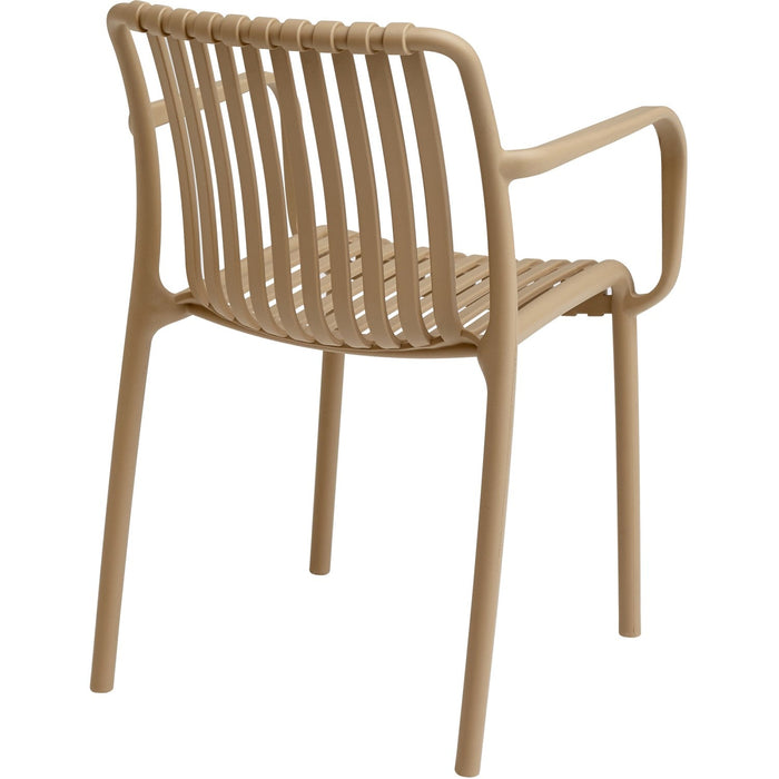 Bistro Dining Chair Plastic Beige Indoors & Outdoors |  WW6077BEIGE Makfry