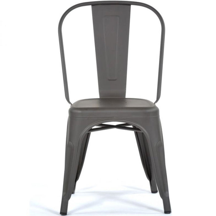 Bistro Dining Chair Steel Dark Grey Indoors |  WW163G Makfry
