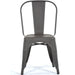 4pcs Bistro Dining Chair Steel Dark Grey Indoors |  WW60G Makfry