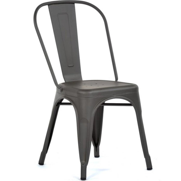 Bistro Dining Chair Steel Dark Grey Indoors |  WW163G Makfry