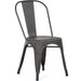 4pcs Bistro Dining Chair Steel Dark Grey Indoors |  WW60G Makfry