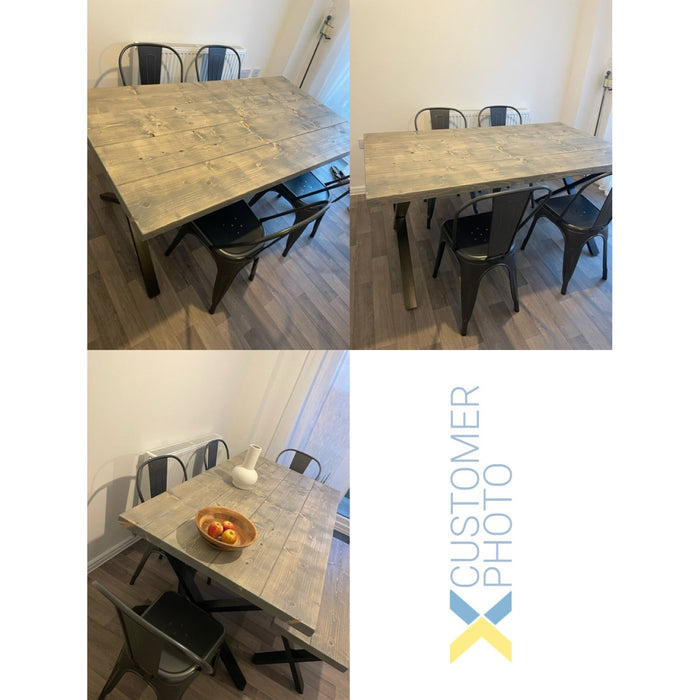 4pcs Bistro Dining Chair Steel Dark Grey Indoors |  WW60G Makfry