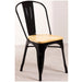 B GRADE 4pcs Bistro Dining Chair with Wooden seat Steel Black Indoors |  WW60B B GRADE Makfry