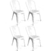 4pcs Bistro Dining Chair Steel White Indoors |  WW60W Makfry