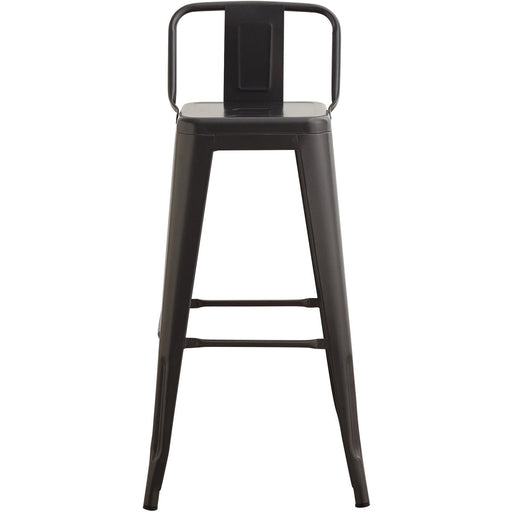 High Bar Stool Steel Black with Backrest Indoors |  WW62 Makfry
