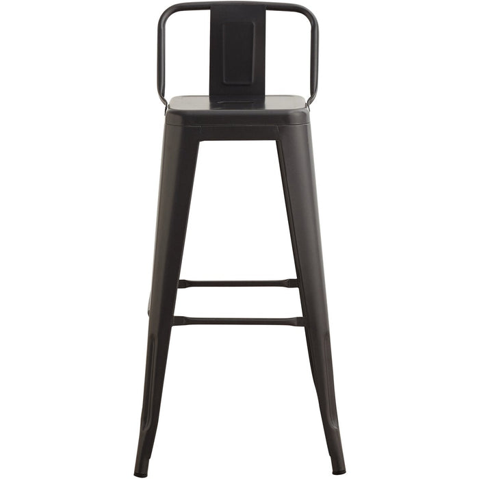 High Bar Stool Steel Black with Backrest Indoors |  WW62 Makfry