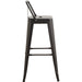High Bar Stool Steel Black with Backrest Indoors |  WW62 Makfry