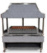 Canmac 120cm Stainless Steel Turkish Mangal Grill Station with Charcoal Grill, Glass Display & Canopy Canmac Catering Equipment