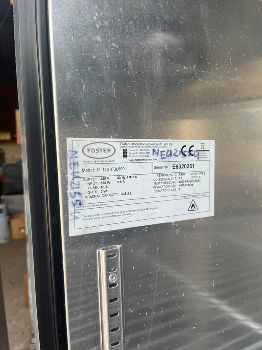 FOSTER FSL800L COMMERCIAL UPRIGHT DOUBLE-DOOR FREEZER Canmac Catering Equipment