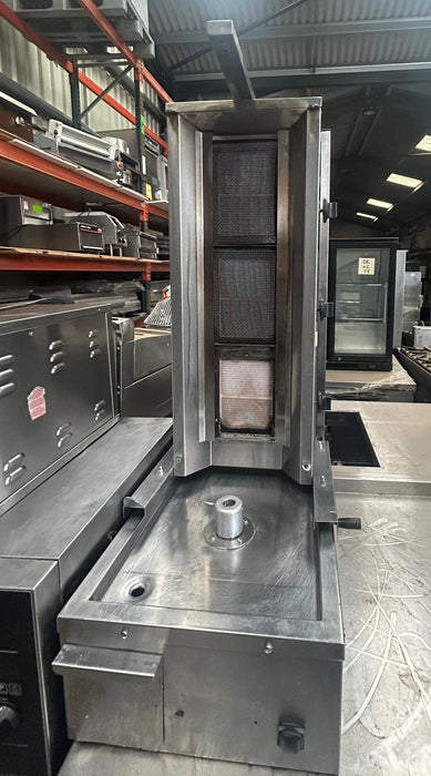 Commercial Gas Doner Kebab Shawarma Grill Vertical Rotisserie Stainless Steel Canmac Catering Equipment