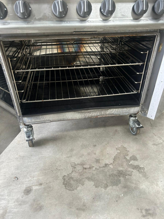 6 Burner Commercial Gas Range Cooker with Oven – Stainless Steel Canmac Catering Equipment