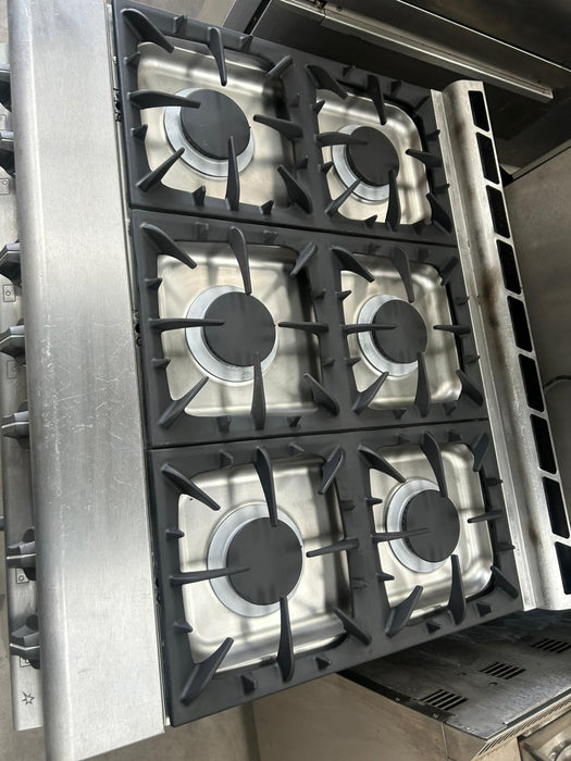 6 Burner Commercial Gas Range Cooker with Oven – Stainless Steel Canmac Catering Equipment