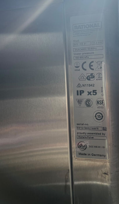 Rational SCC WE 61 SelfCookingCenter 6x1/1 GN Combi Oven 11kW 400V Refurbished Canmac Catering Equipment