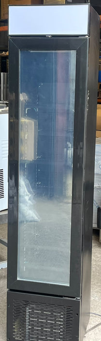 Adexa SD105B 105L Slim Upright Glass Door Display Freezer - Black - B Grade Canmac Catering Equipment