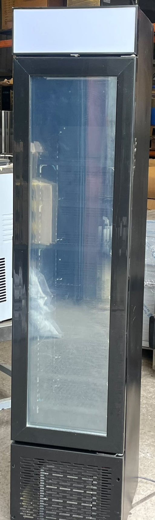 Adexa SD105B 105L Slim Upright Glass Door Display Freezer - Black - B Grade Canmac Catering Equipment