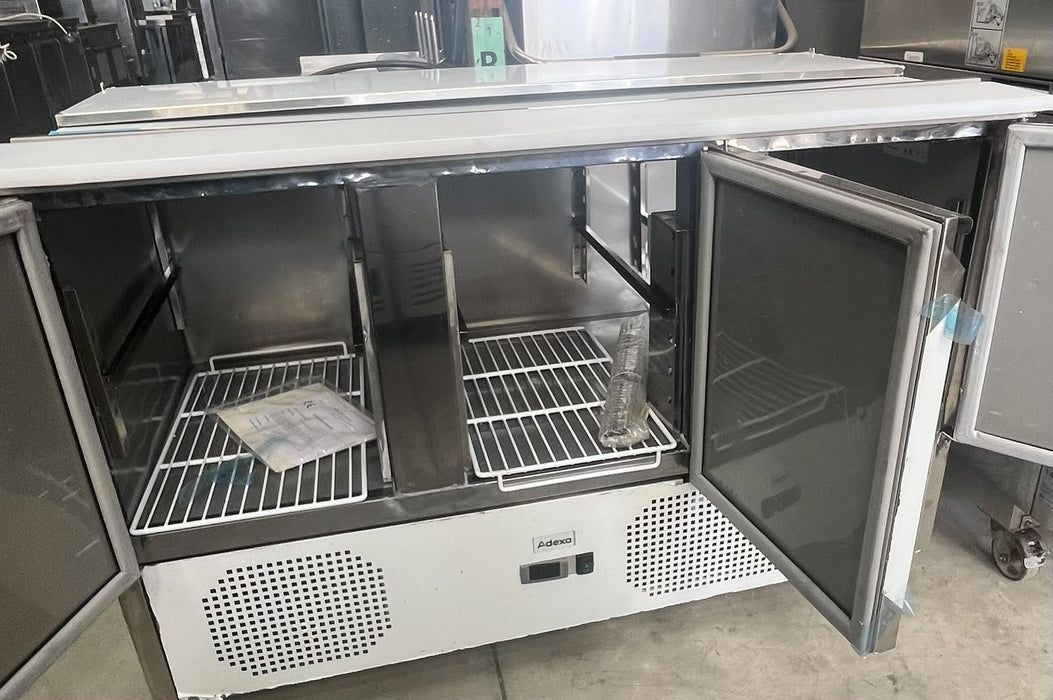 Adexa THS903 3 Door Refrigerated Saladette Prep Counter 368L Stainless Steel Canmac Catering Equipment