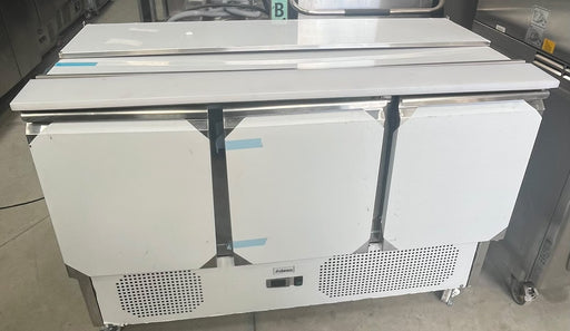 Adexa THS903 3 Door Refrigerated Saladette Prep Counter 368L Stainless Steel Canmac Catering Equipment