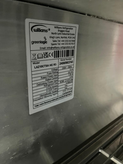Williams LAZ10CTSA HC R3 Counter Freezer 2 Door-Refurbished Canmac Refurbished