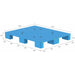 Lightweight Nestable Perforated Plastic Pallet 1200x1000x140mm Blue |  XDP1210DABLUE Makfry