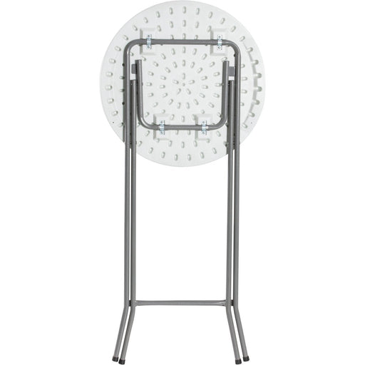 Folding Bar Table White Plastic Ø60cm |  HQXY61 Makfry