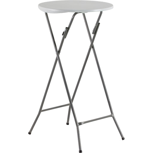 Folding Bar Table White Plastic Ø60cm |  HQXY61 Makfry