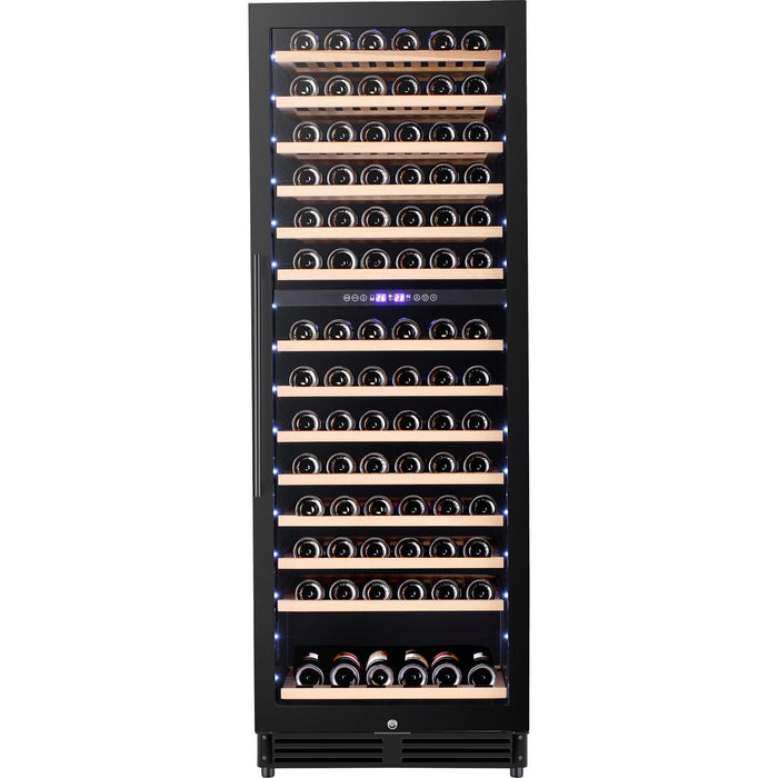 B Grade Commercial Wine Cooler 14 Shelves 393 Litres 154 Bottles Dual Temperature Zones Compressor Cooling 598x690x1700mm Black | Yc408 Bg B Grade Makfry