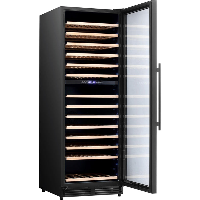 B Grade Commercial Wine Cooler 14 Shelves 393 Litres 154 Bottles Dual Temperature Zones Compressor Cooling 598x690x1700mm Black | Yc408 Bg B Grade Makfry