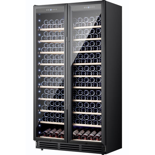 Commercial Dual Zone Double Door Wine Fridge 218 bottles 710L Black |  YC710B Makfry