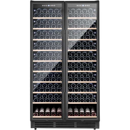 Commercial Dual Zone Double Door Wine Fridge 218 bottles 710L Black |  YC710B Makfry