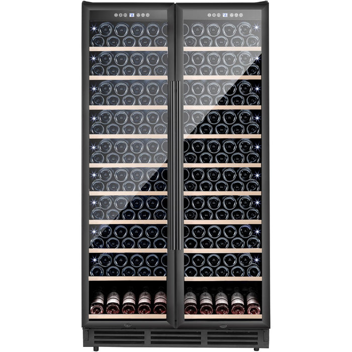 B GRADE Commercial Dual Zone Double Door Wine Fridge 218 bottles 710L Black |  YC710B B GRADE