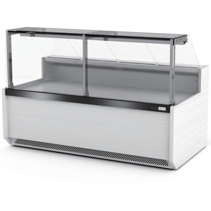 Serve Over Deli Counter Front Straight Glass Front Width 1330mm White |  Yfcsc1330 T1 White