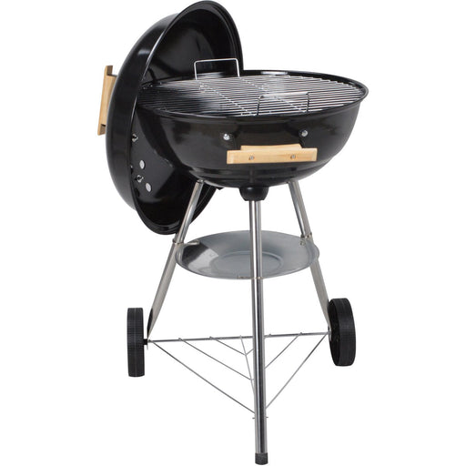 Black Enamel Kettle BBQ Charcoal Grill with Wooden Handles 85cm |  YH22018C Makfry